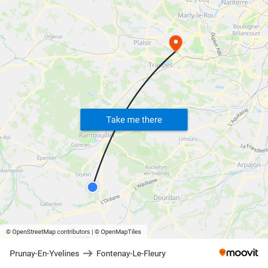 Prunay-En-Yvelines to Fontenay-Le-Fleury map