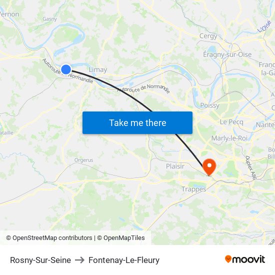 Rosny-Sur-Seine to Fontenay-Le-Fleury map
