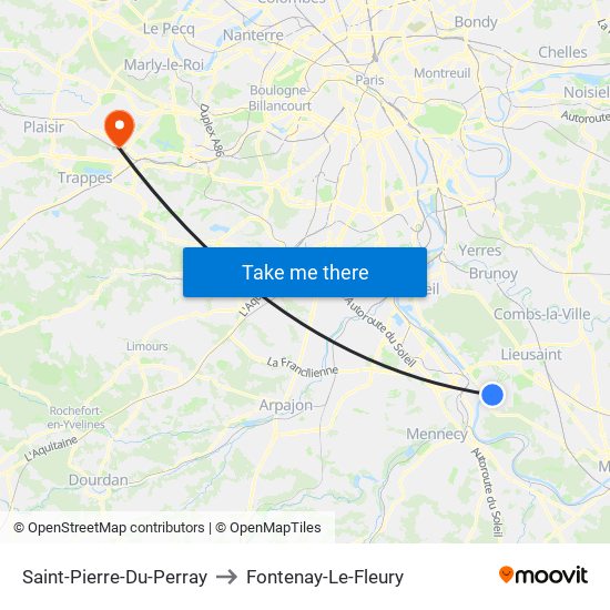 Saint-Pierre-Du-Perray to Fontenay-Le-Fleury map