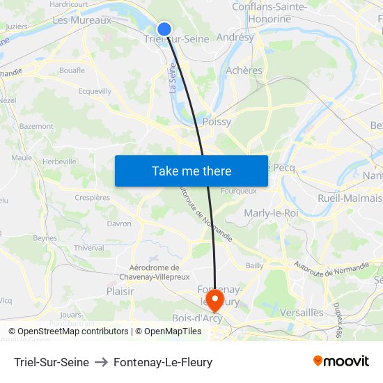 Triel-Sur-Seine to Fontenay-Le-Fleury map