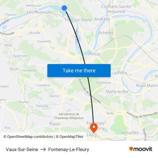Vaux-Sur-Seine to Fontenay-Le-Fleury map