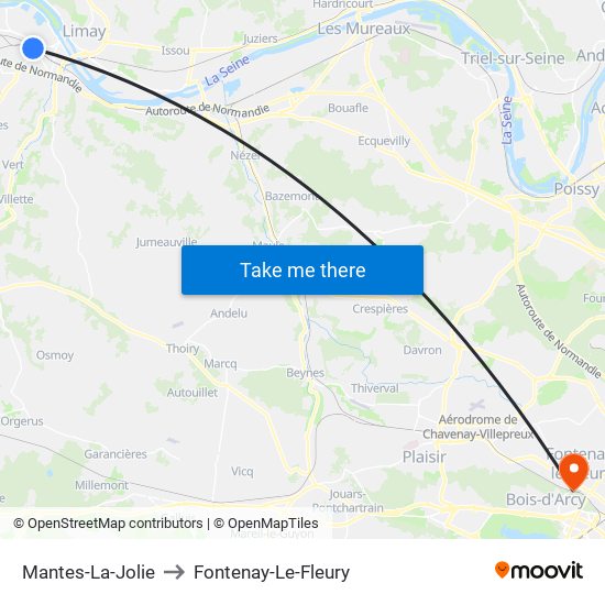 Mantes-La-Jolie to Fontenay-Le-Fleury map