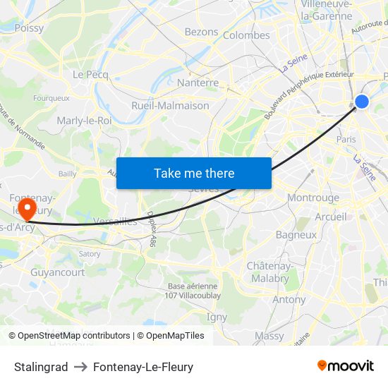 Stalingrad to Fontenay-Le-Fleury map