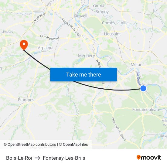 Bois-Le-Roi to Fontenay-Les-Briis map