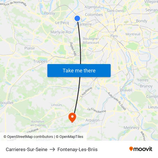 Carrieres-Sur-Seine to Fontenay-Les-Briis map