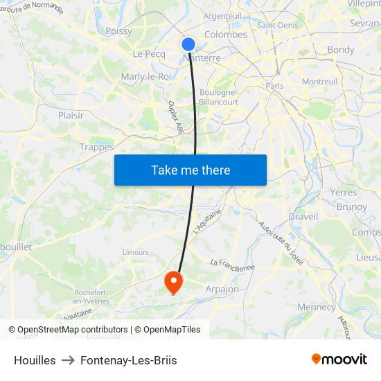 Houilles to Fontenay-Les-Briis map