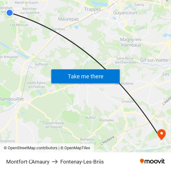 Montfort-L'Amaury to Fontenay-Les-Briis map