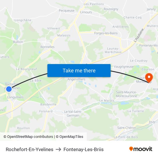 Rochefort-En-Yvelines to Fontenay-Les-Briis map