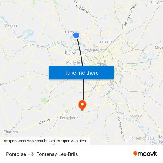 Pontoise to Fontenay-Les-Briis map