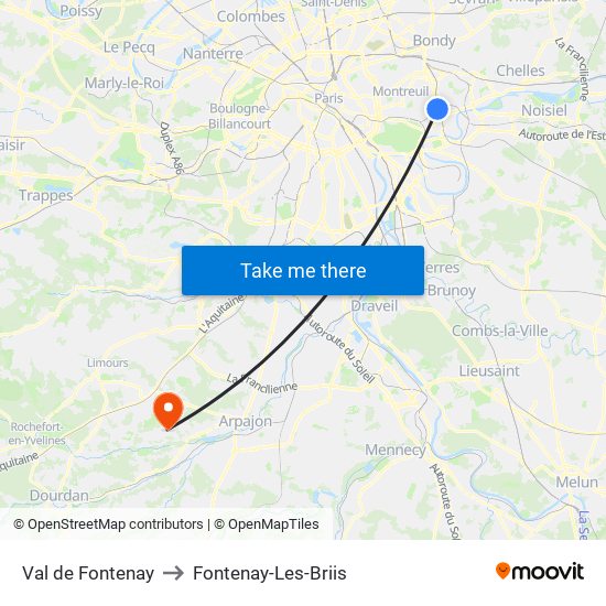 Val de Fontenay to Fontenay-Les-Briis map