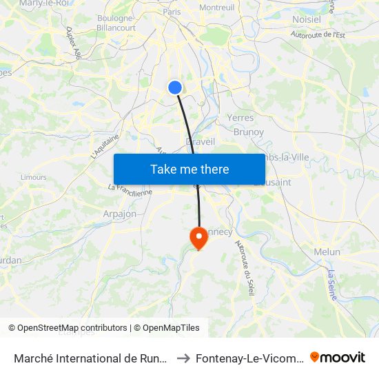 Marché International de Rungis to Fontenay-Le-Vicomte map