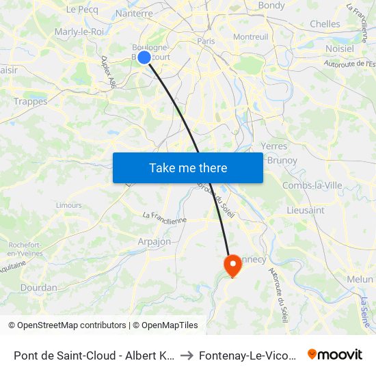 Pont de Saint-Cloud - Albert Kahn to Fontenay-Le-Vicomte map