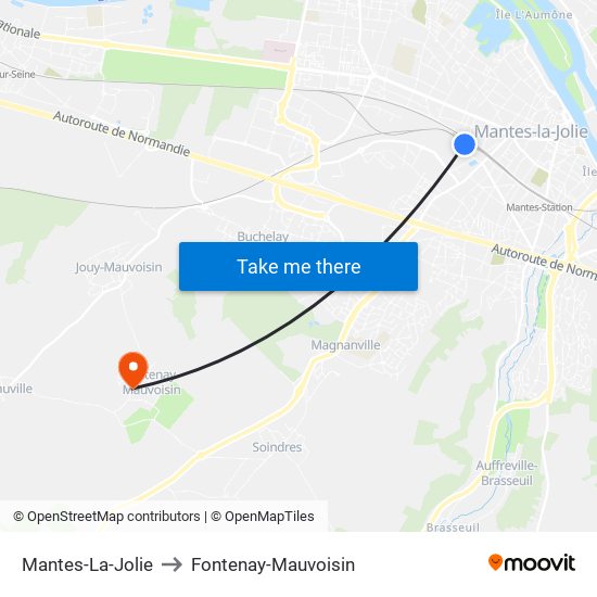 Mantes-La-Jolie to Fontenay-Mauvoisin map