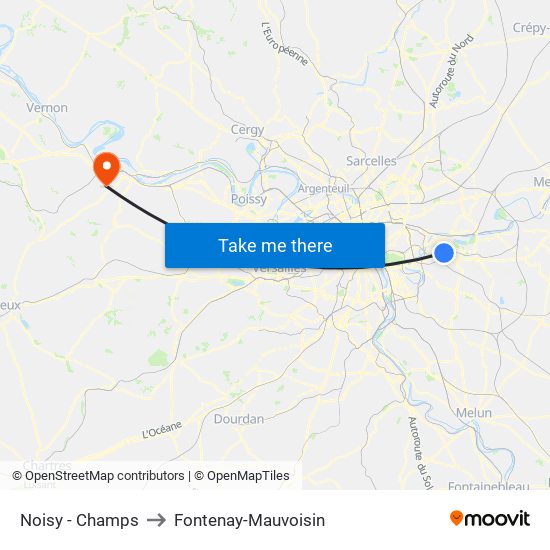 Noisy - Champs to Fontenay-Mauvoisin map