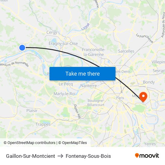 Gaillon-Sur-Montcient to Fontenay-Sous-Bois map