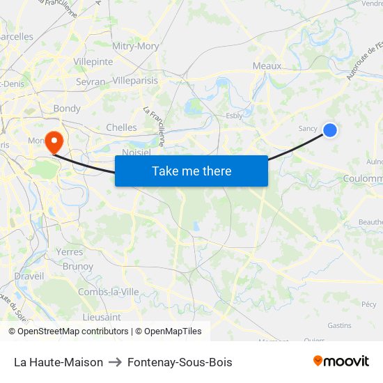 La Haute-Maison to Fontenay-Sous-Bois map