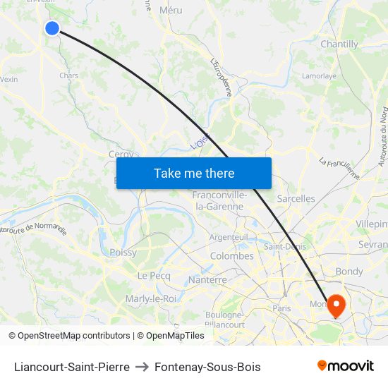 Liancourt-Saint-Pierre to Fontenay-Sous-Bois map