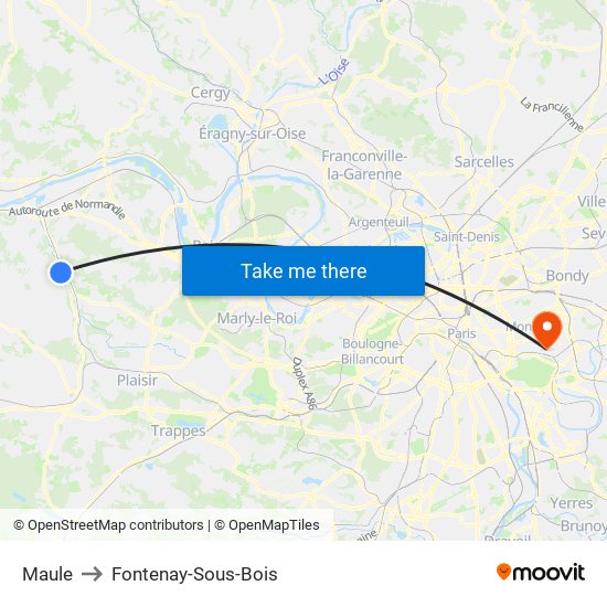 Maule to Fontenay-Sous-Bois map