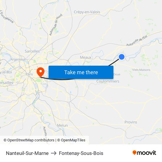 Nanteuil-Sur-Marne to Fontenay-Sous-Bois map