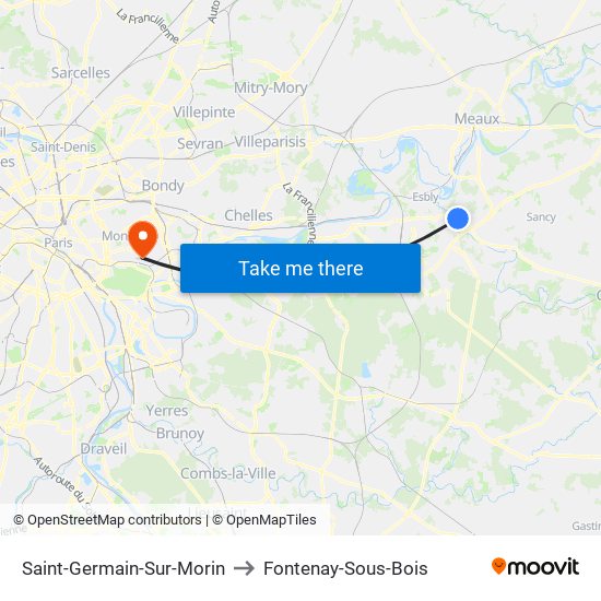 Saint-Germain-Sur-Morin to Fontenay-Sous-Bois map