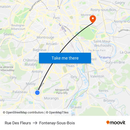 Rue Des Fleurs to Fontenay-Sous-Bois map