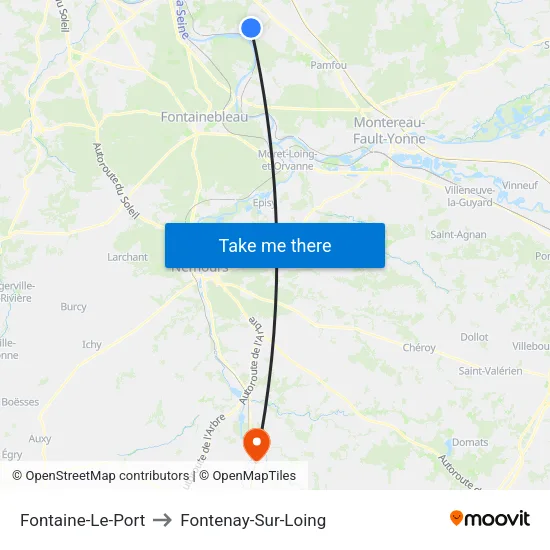 Fontaine-Le-Port to Fontenay-Sur-Loing map
