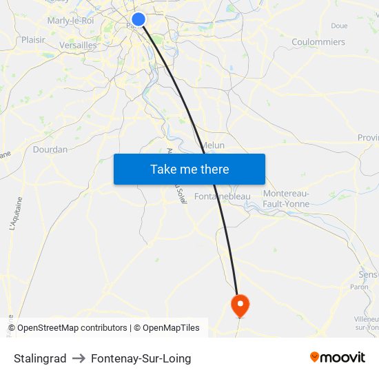 Stalingrad to Fontenay-Sur-Loing map