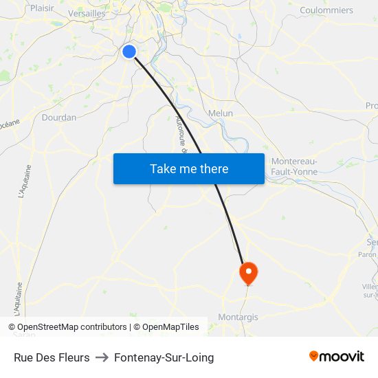 Rue Des Fleurs to Fontenay-Sur-Loing map