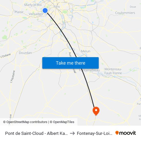 Pont de Saint-Cloud - Albert Kahn to Fontenay-Sur-Loing map