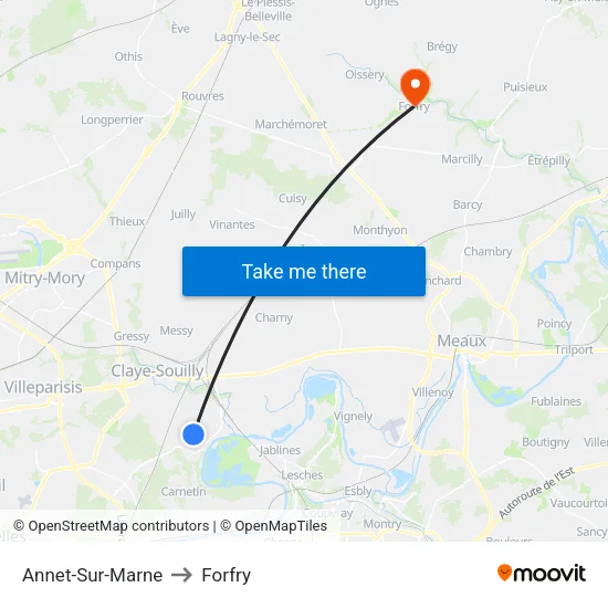 Annet-Sur-Marne to Forfry map