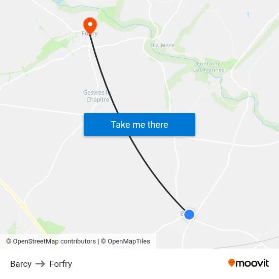 Barcy to Forfry map