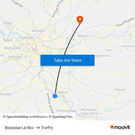 Boissise-Le-Roi to Forfry map