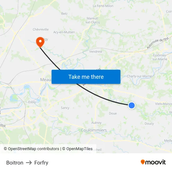 Boitron to Forfry map