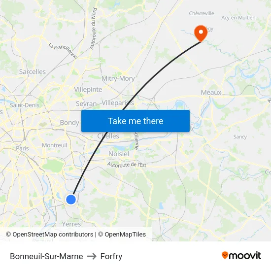 Bonneuil-Sur-Marne to Forfry map