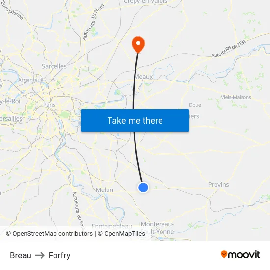 Breau to Forfry map