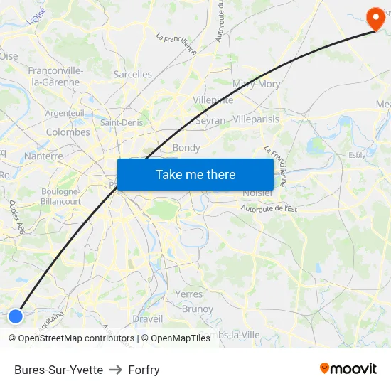 Bures-Sur-Yvette to Forfry map