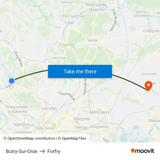 Butry-Sur-Oise to Forfry map