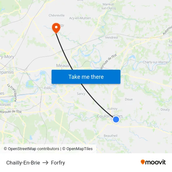 Chailly-En-Brie to Forfry map