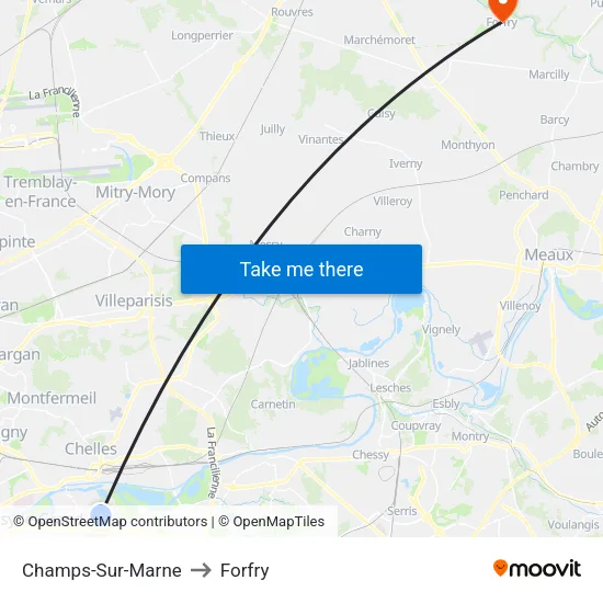 Champs-Sur-Marne to Forfry map