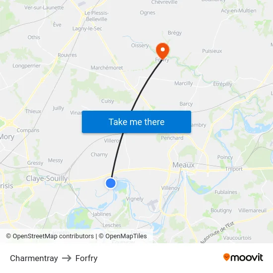 Charmentray to Forfry map