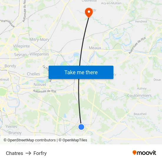Chatres to Forfry map