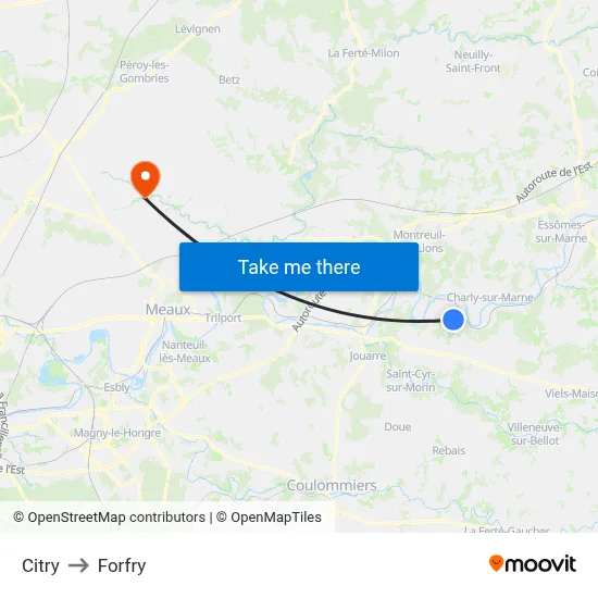 Citry to Forfry map
