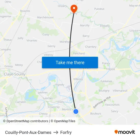 Couilly-Pont-Aux-Dames to Forfry map