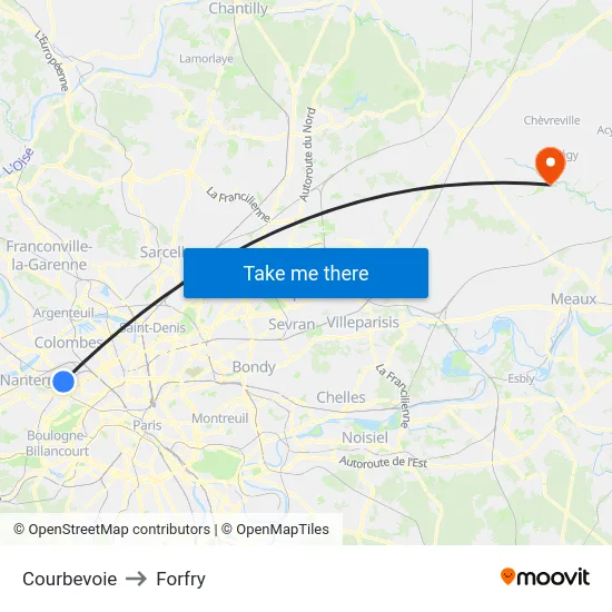 Courbevoie to Forfry map