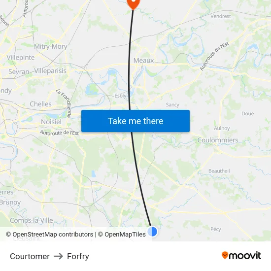 Courtomer to Forfry map