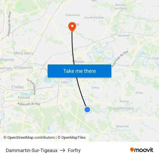 Dammartin-Sur-Tigeaux to Forfry map