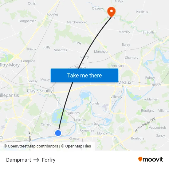 Dampmart to Forfry map