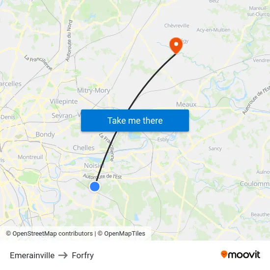 Emerainville to Forfry map