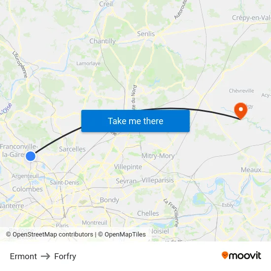 Ermont to Forfry map