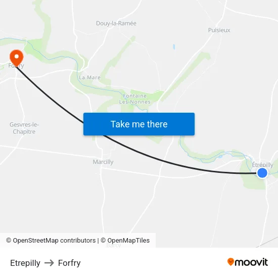 Etrepilly to Forfry map